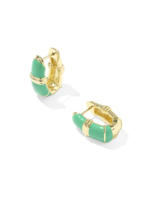 KENDRA SCOTT Courtney Gold Enamel Huggie Earrings