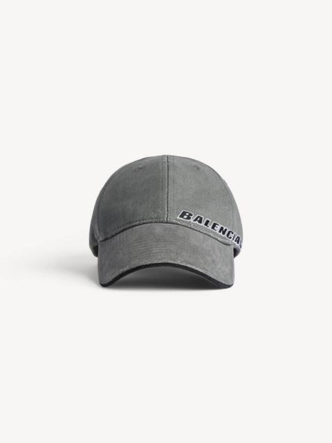 BALENCIAGA Men's Tilted Typo Cap in Dark Heather Grey