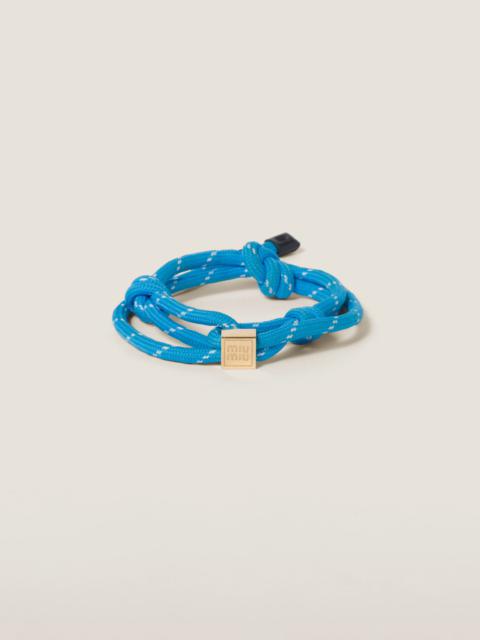 Miu Miu Cord and nylon bracelet