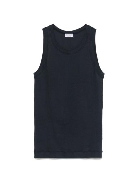 fine-ribbed tank top