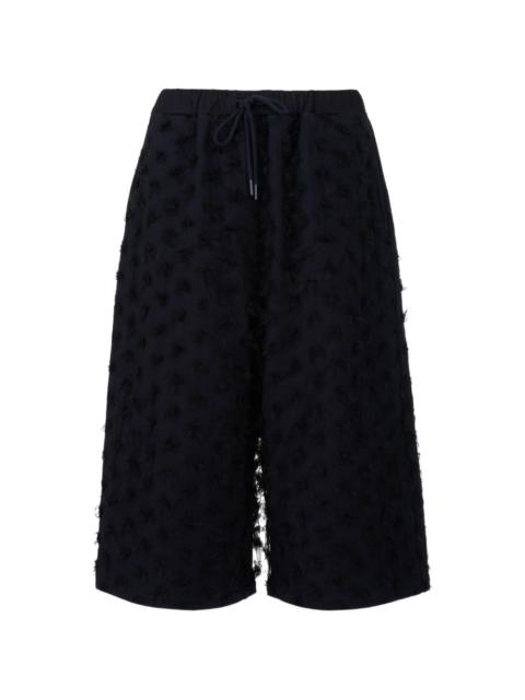 pushBUTTON drawstring textured shorts