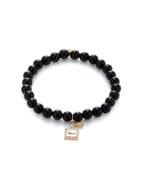 SYDNEY EVAN Perfume Bottle 14K Yellow Gold Onyx Bracelet black