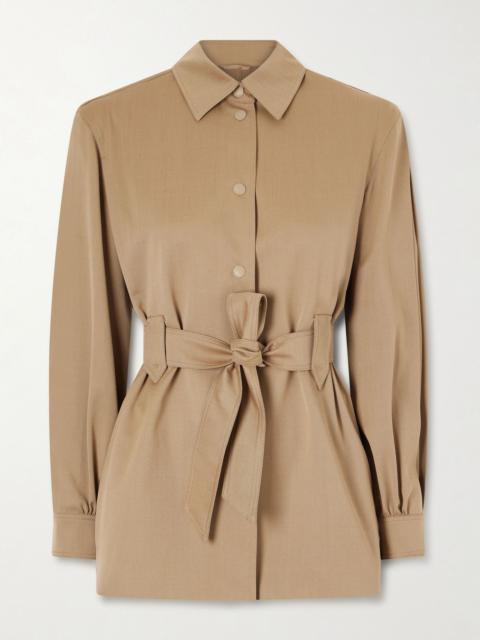 Max Mara Belted wool-twill jacket Light brown