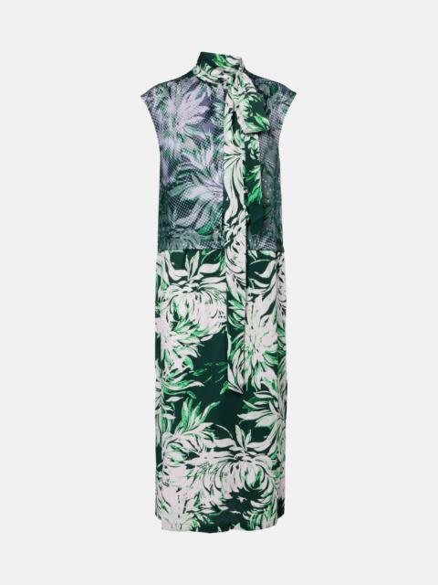Dries Van Noten Printed tie-neck midi dress
