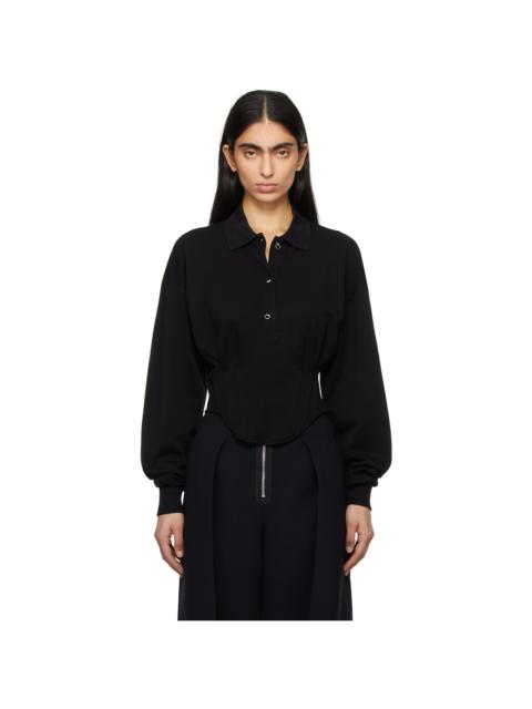 MUGLER Black Corseted Polo
