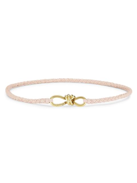 Bottega Veneta Women's Andiamo Braided Leather Knot Belt - Lotus
