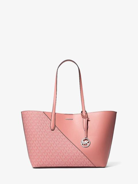 MICHAEL KORS Avalon Medium Signature Logo and Smooth Tote Bag