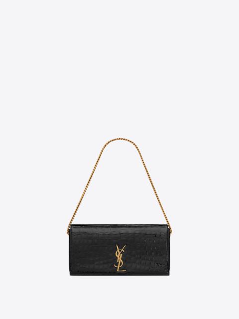kate 99 chain bag in alligator-embossed leather