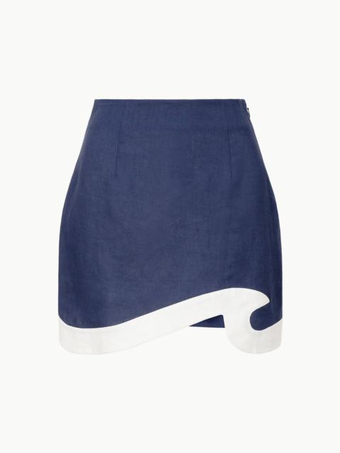 STAUD LEANDRO SKIRT NAVY WHITE