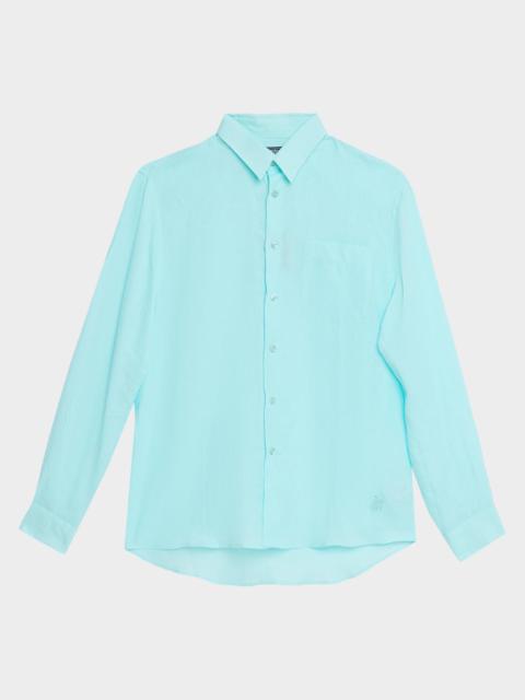 Vilebrequin Men's Solid Linen Button-Front Shirt