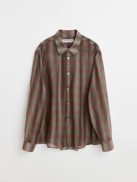 Beyond Shirt Screen Check Sheer Cotton Silk