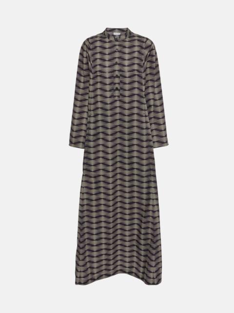 Printed cotton poplin maxi dress