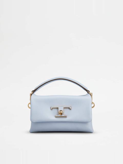 ハンドバッグ Tod'S Powder Blue Leather Micro T Timeless Handbag Woman LIGHT BLUE T Timeless Flap Bag in Leather Micro