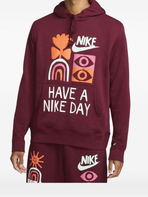 Nike graphic-print drawstring hoodie