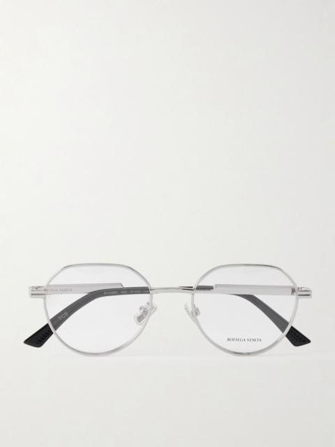 Bottega Veneta Dash Panthos Round-Frame Silver-Tone Optical Glasses
