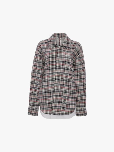 Victoria Beckham Relaxed Cocoon Shacket In Blue-Red Check
