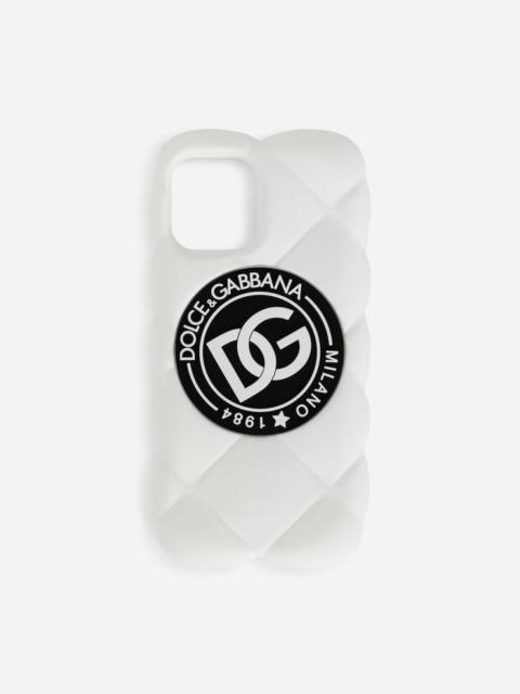 Dolce & Gabbana Quilted-effect rubber iPhone 12 Pro Max cover with DG logo