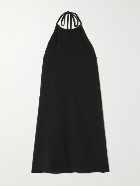 Hunza G Original Crinkle Halterneck Mini Dress