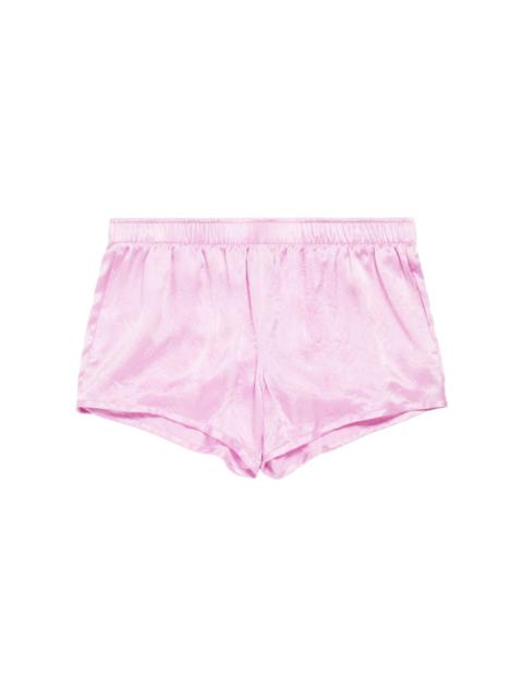 BALENCIAGA monogram-jacquard silk mini shorts