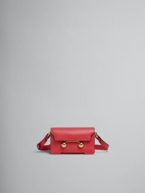 RED LEATHER TRUNKAROO MINI SHOULDER BAG