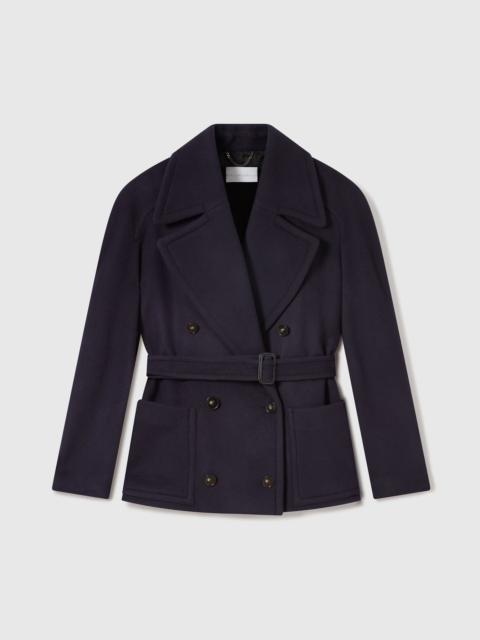 Stella McCartney Tie-Belt Cropped Peacoat Jacket