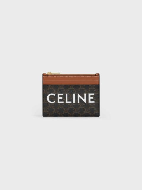 CELINE ZIPPED PURSE in Triomphe Canvas and Lambskin with Celine Print