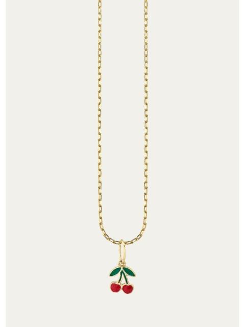 SYDNEY EVAN 14K Yellow Gold Cherry Charm Pendant Necklace
