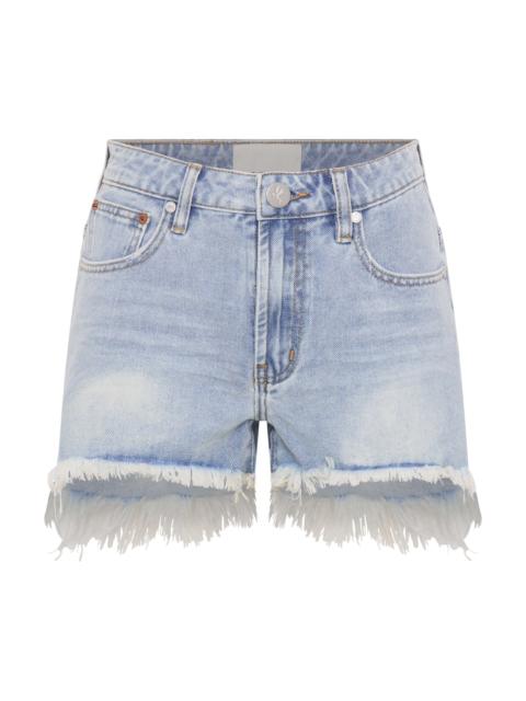 ONE TEASPOON Hawks High Waist Denim Shorts - Soft Blue