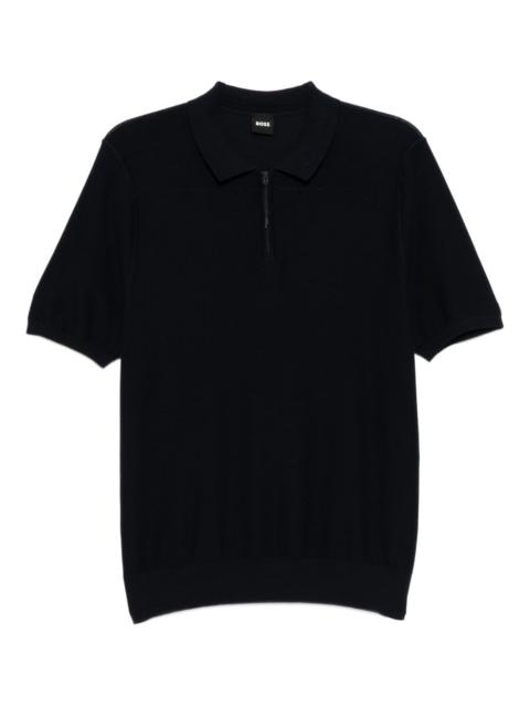 BOSS zip-fastening polo shirt