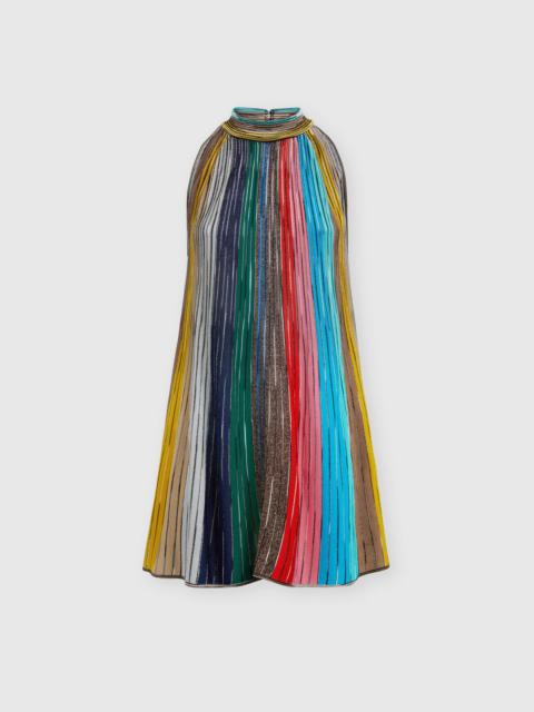 Missoni Sleeveless mini-dress in lamé pleated knit