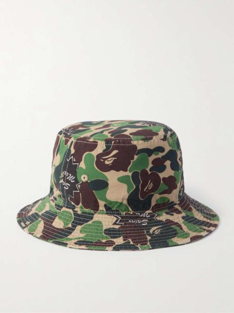 + A Bathing Ape Logo-Detailed Camouflage-Print Cotton Bucket Hat