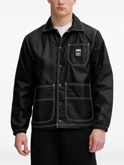 adidas contrast-stitch coach shirt jacket