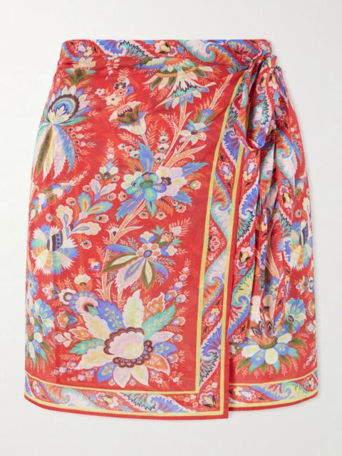 Etro Floral-print voile sarong Burgundy