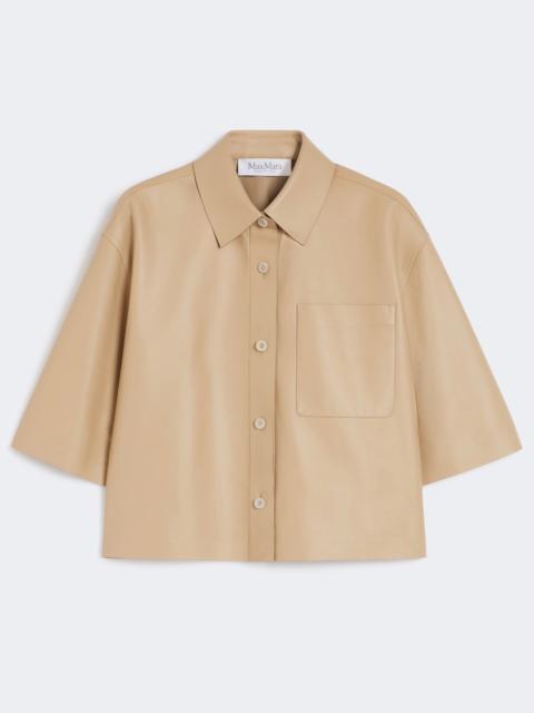 Max Mara ARCELLA Nappa leather cropped jacket - SAND