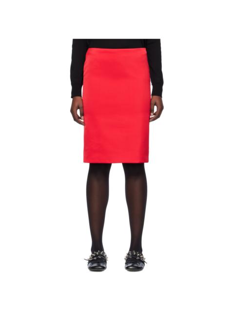 Red Vented Midi Skirt