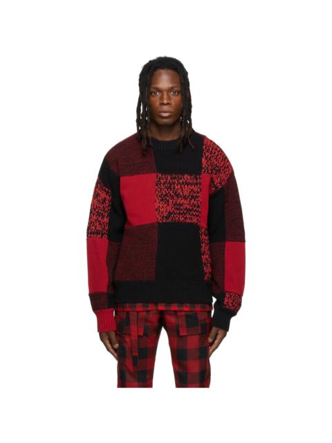 sacai Red & Black Buffalo Check Sweatshirt