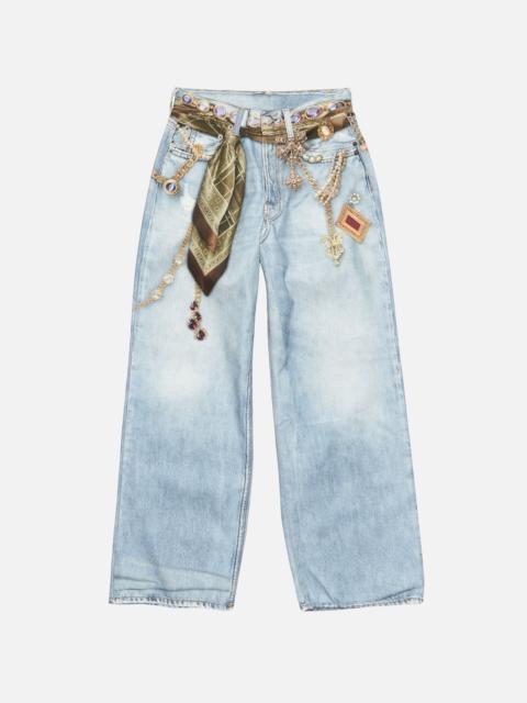 Acne Studios Printed cotton canvas jeans - Light blue