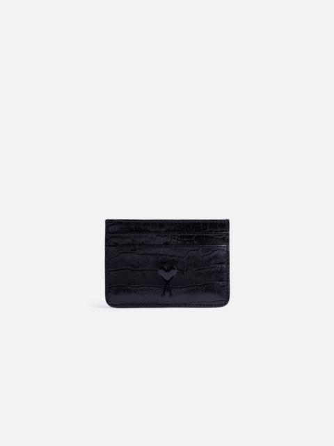 AMI Paris logo-plaque croc-embossed cardholder