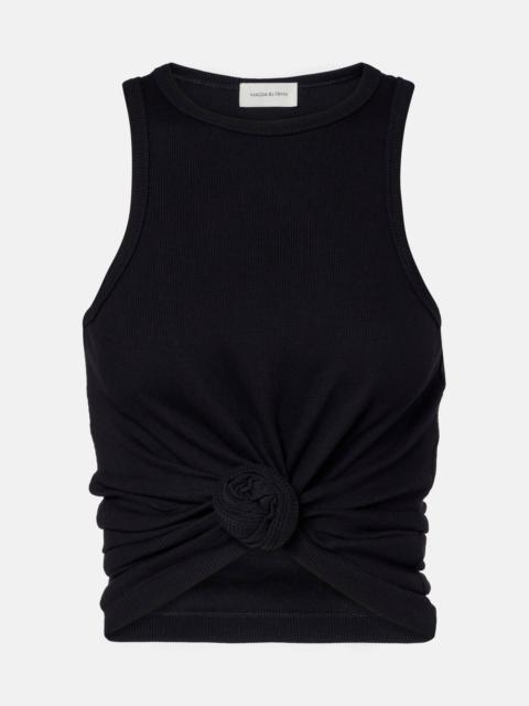 MAGDA BUTRYM Gathered cotton-blend jersey tank top