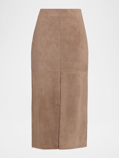 Brunello Cucinelli Suede Pencil Skirt