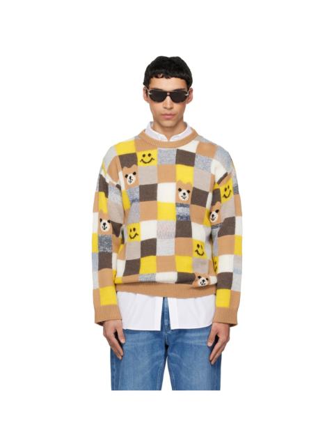 Moschino Yellow & Beige Wool & Cashmere Blend Sweater