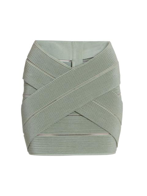Balmain Women's Bandage Miniskirt - Sauge