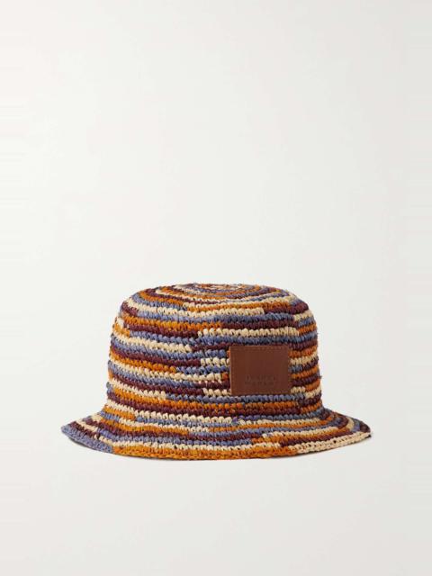 Yucata striped woven raffia bucket hat