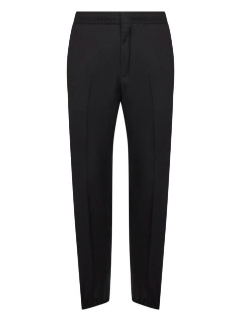 elasticated waistband pressed trousers