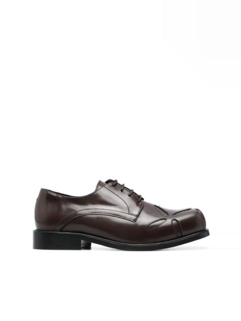 Slashed square-toe Derby shoes