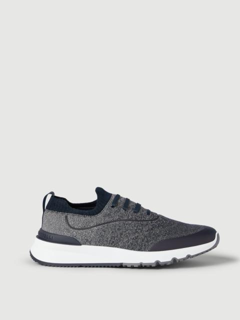 Brunello Cucinelli Techno cotton knit runners with heat-bonded details