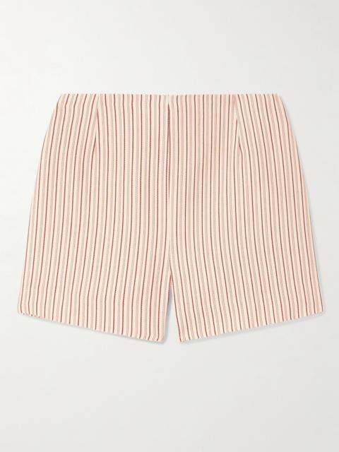 FAITHFULL Striped Organic Cotton-blend Shorts