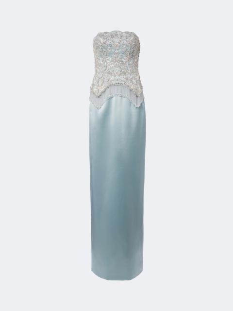 GEORGES HOBEIKA Embellished satin corset gown