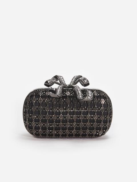 self-portrait Black Crystal Clutch Bag