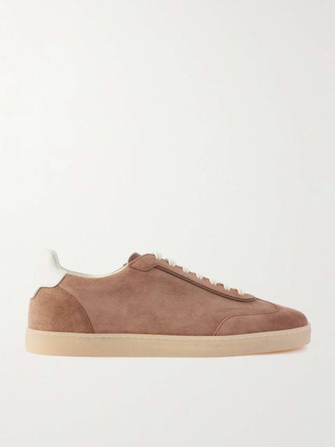 Brunello Cucinelli Leather-Trimmed Suede Sneakers